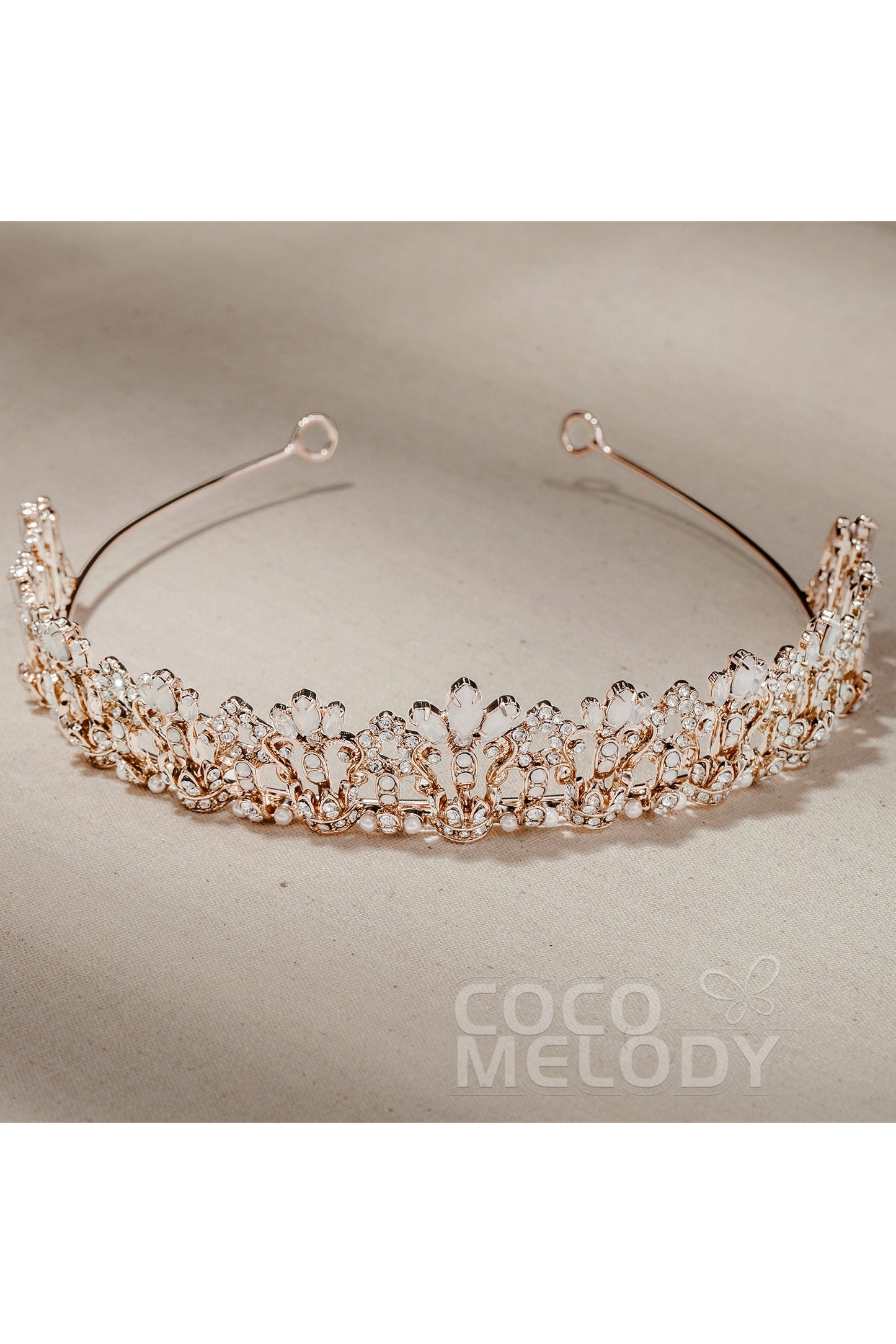 Alloy Tiaras with Rhinestone and Opal CH0270