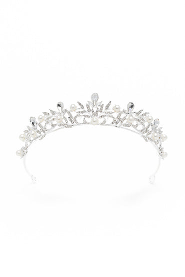 Alloy Tiaras with Imitation Pearl Rhinestone CH0354