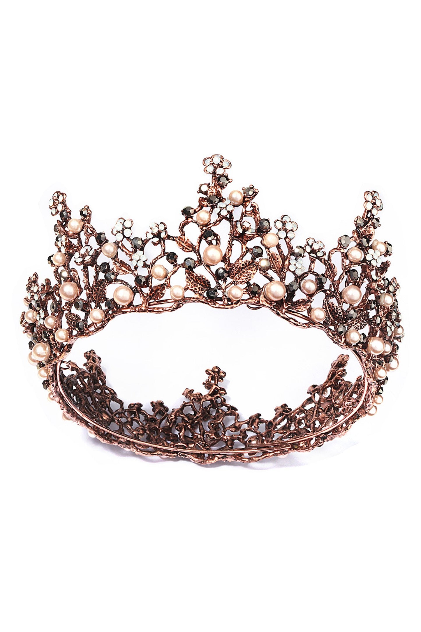 Alloy Tiaras with Imitation Pearl Rhinestone CH0402