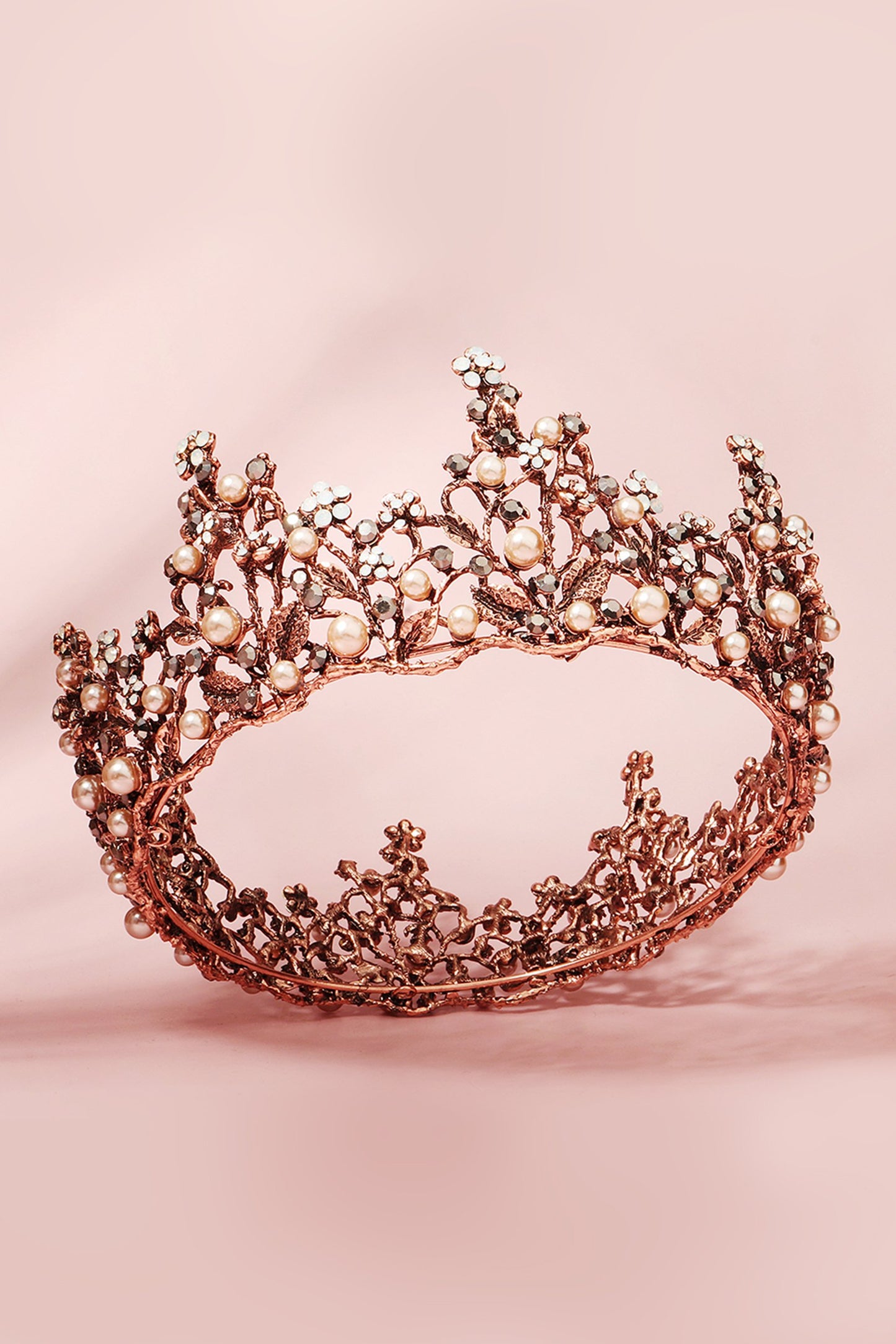 Alloy Tiaras with Imitation Pearl Rhinestone CH0402