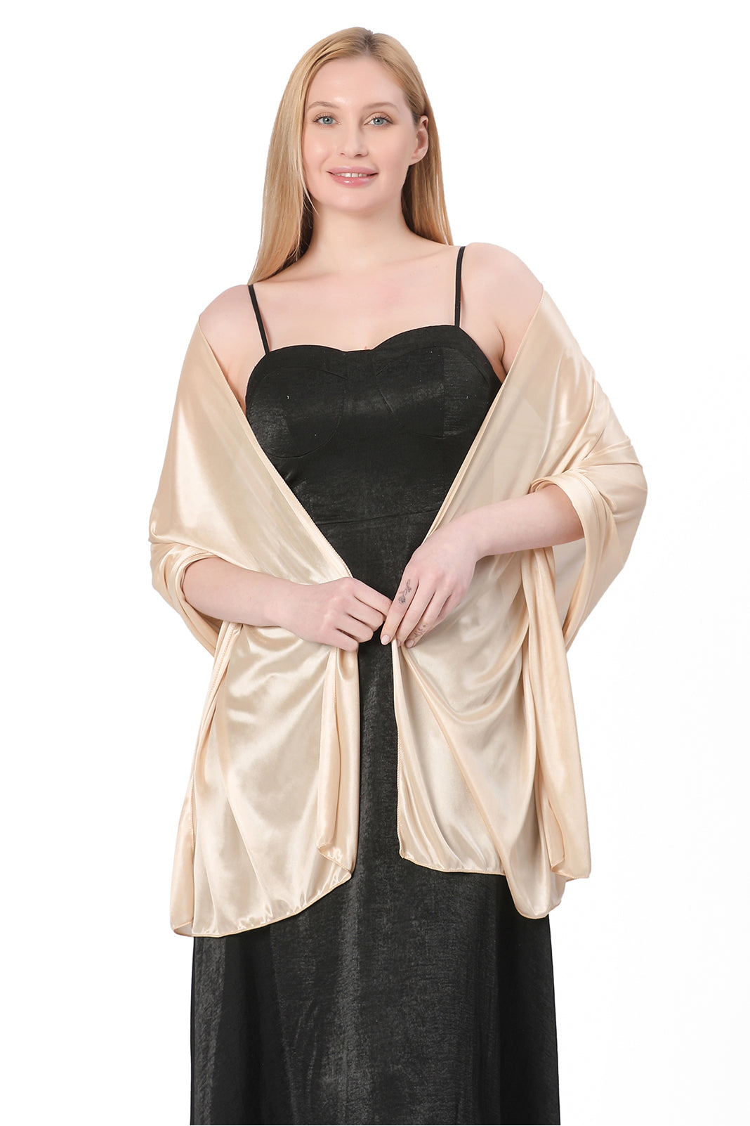 Elastic Silk like Satin Shawl with CJ0099