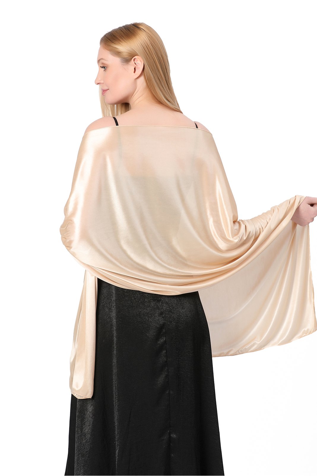 Elastic Silk like Satin Shawl with CJ0099