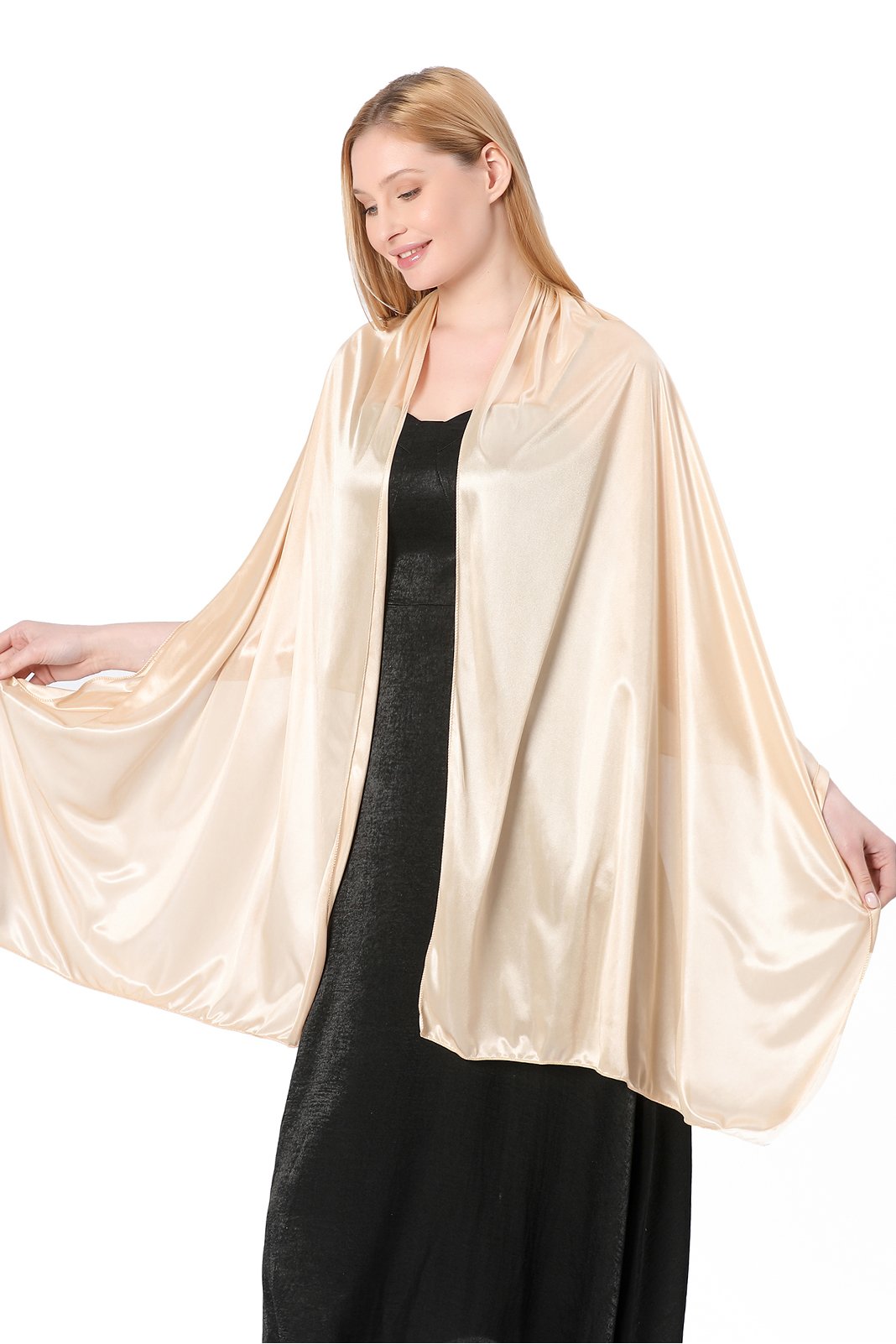 Elastic Silk like Satin Shawl with CJ0099