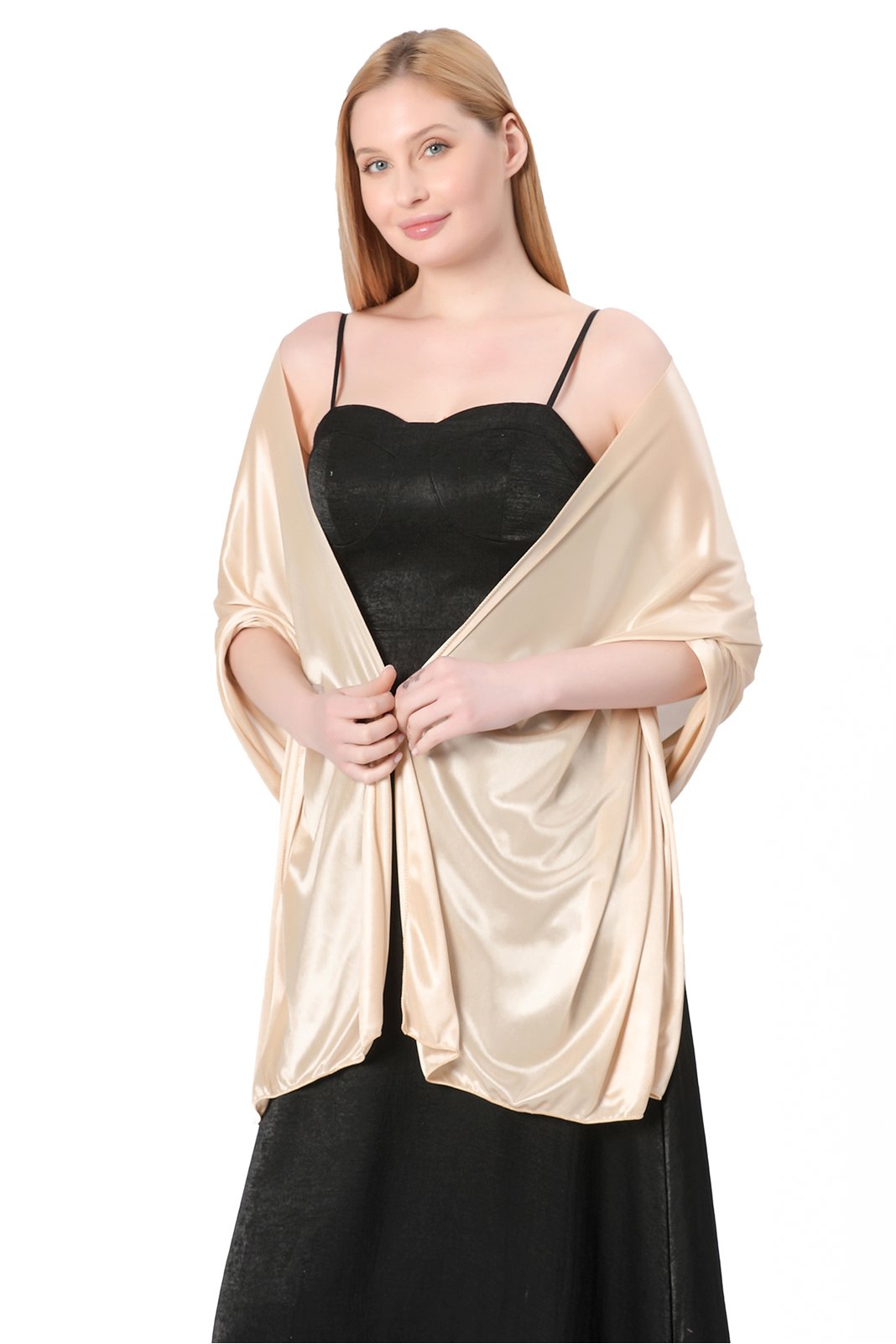 Elastic Silk like Satin Shawl with CJ0099