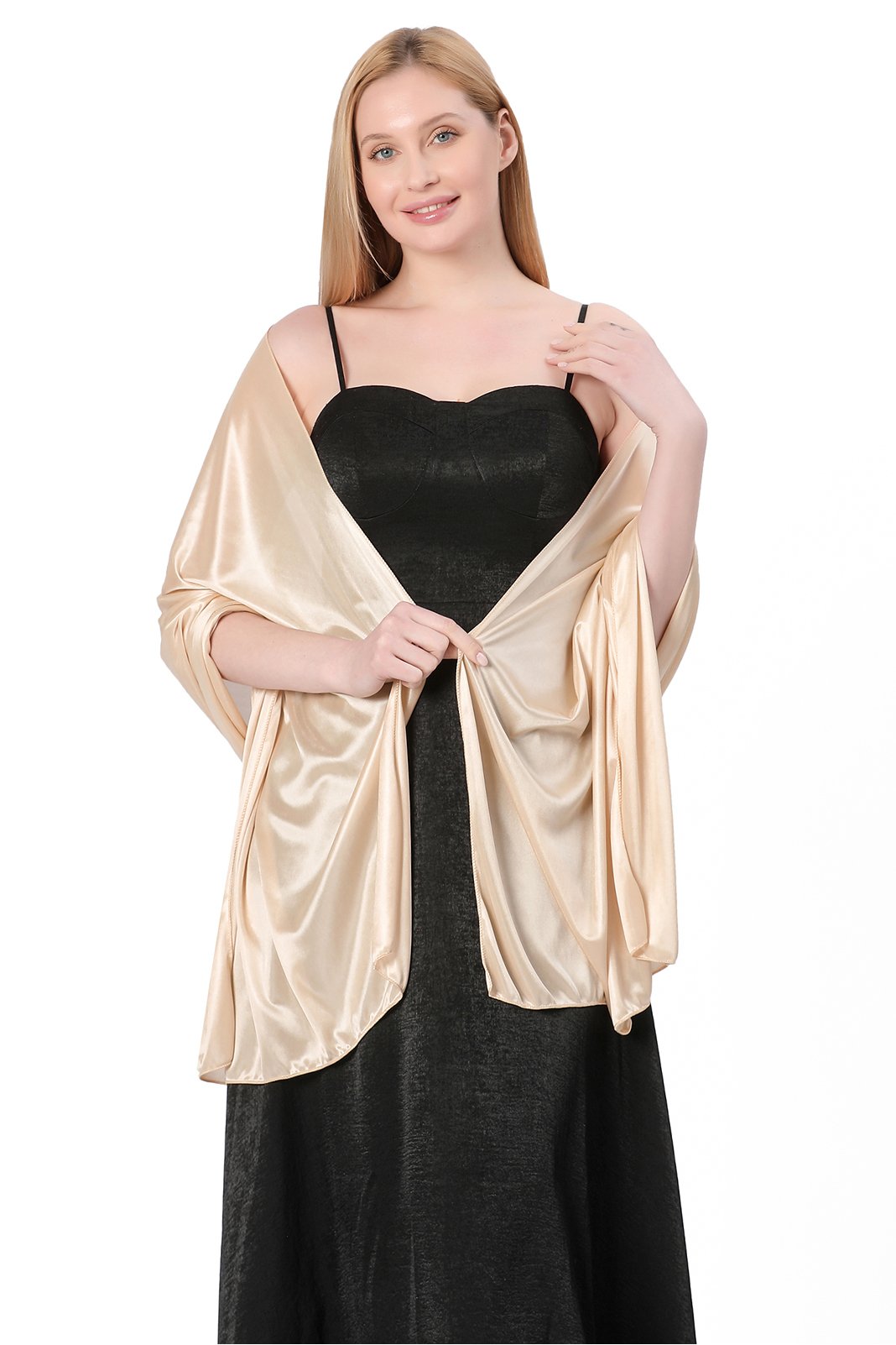 Elastic Silk like Satin Shawl with CJ0099