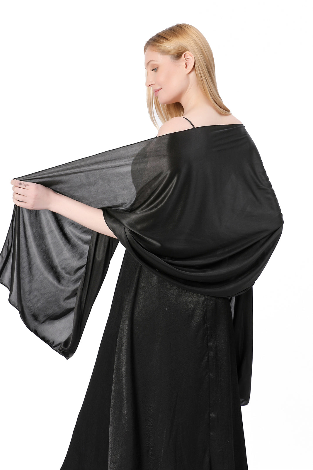 Elastic Silk like Satin Shawl with CJ0099