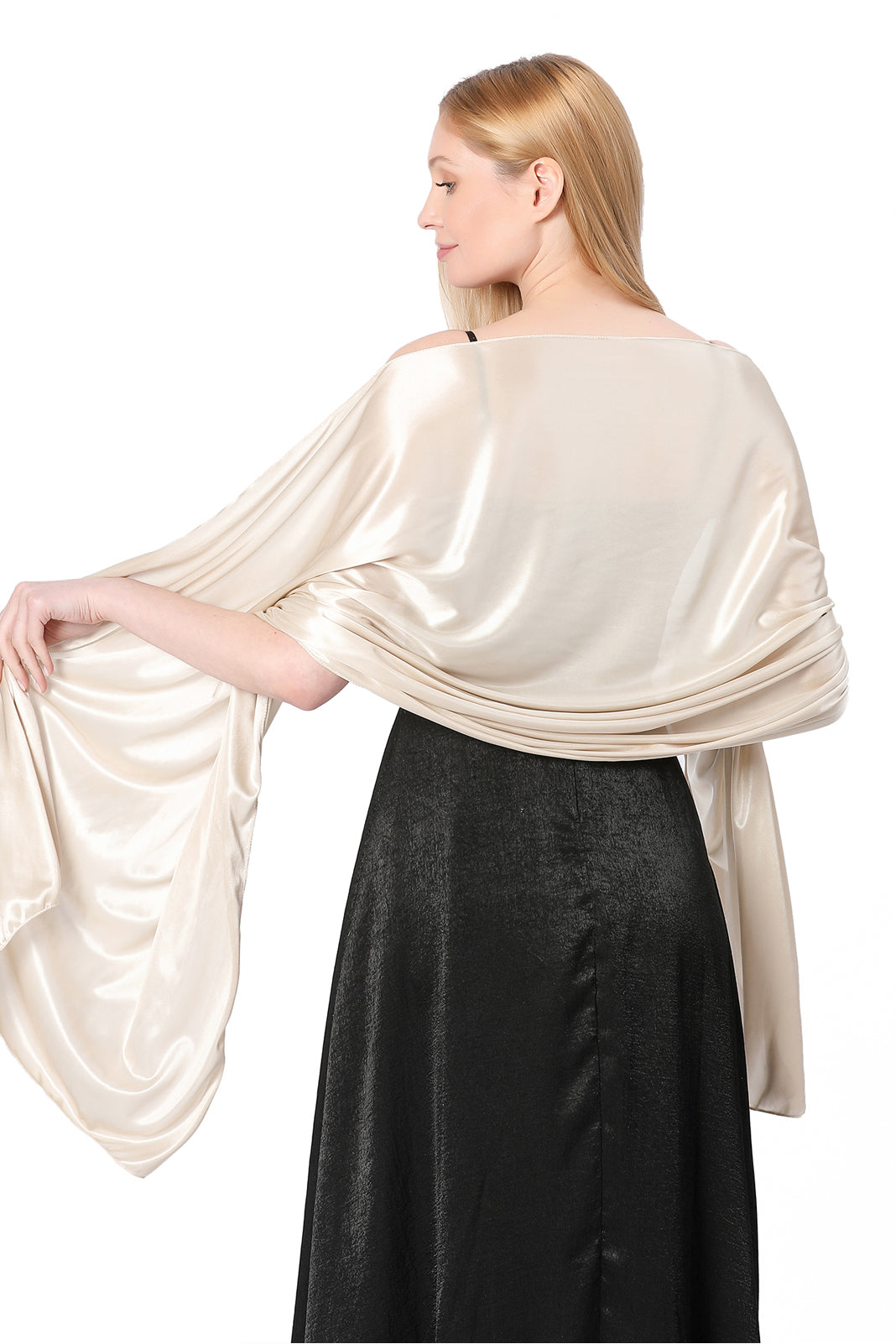 Elastic Silk like Satin Shawl with CJ0099