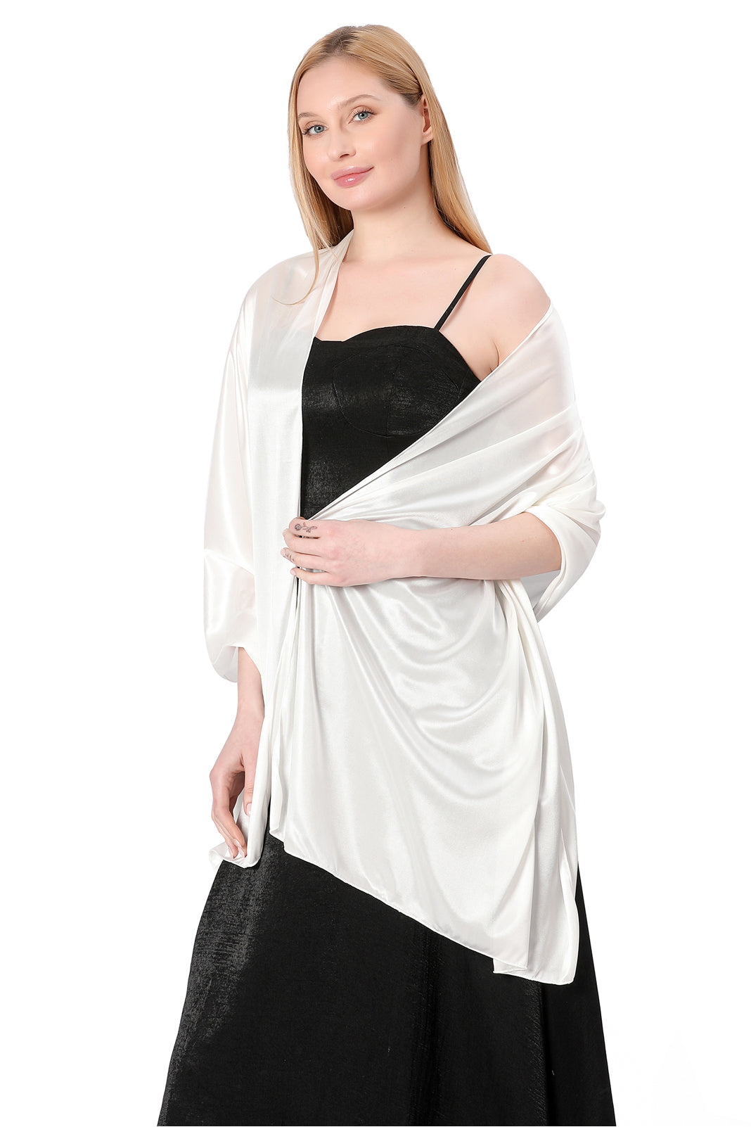 Elastic Silk like Satin Shawl with CJ0099