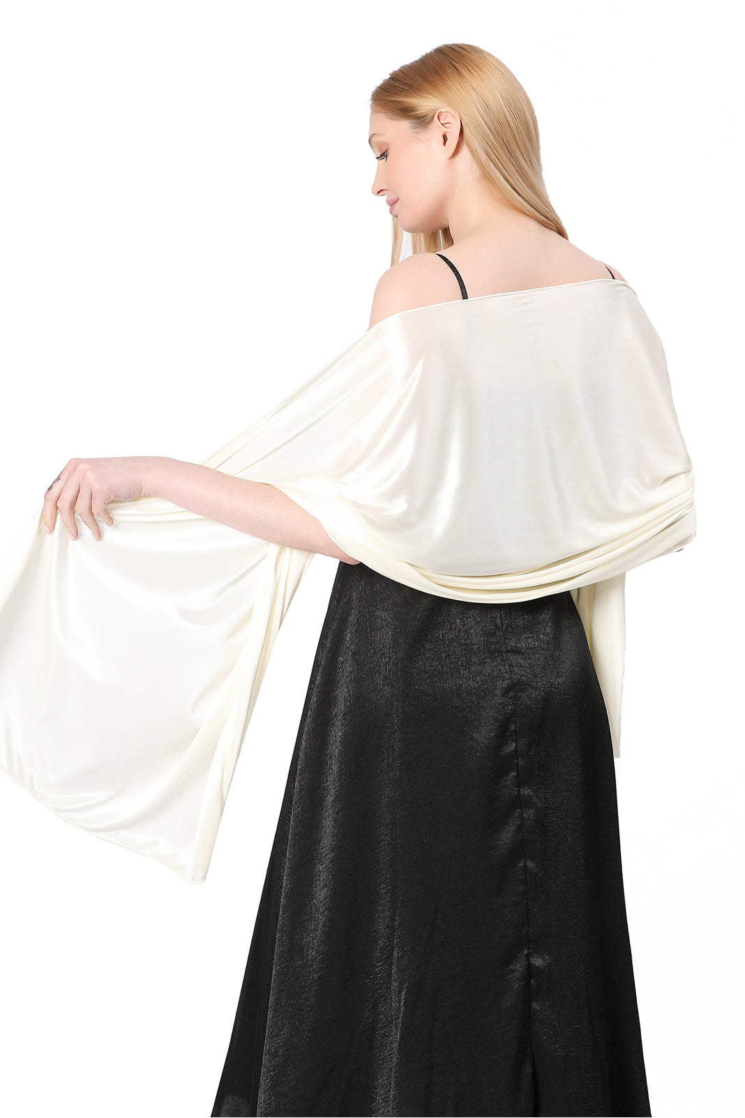 Elastic Silk like Satin Shawl with CJ0099