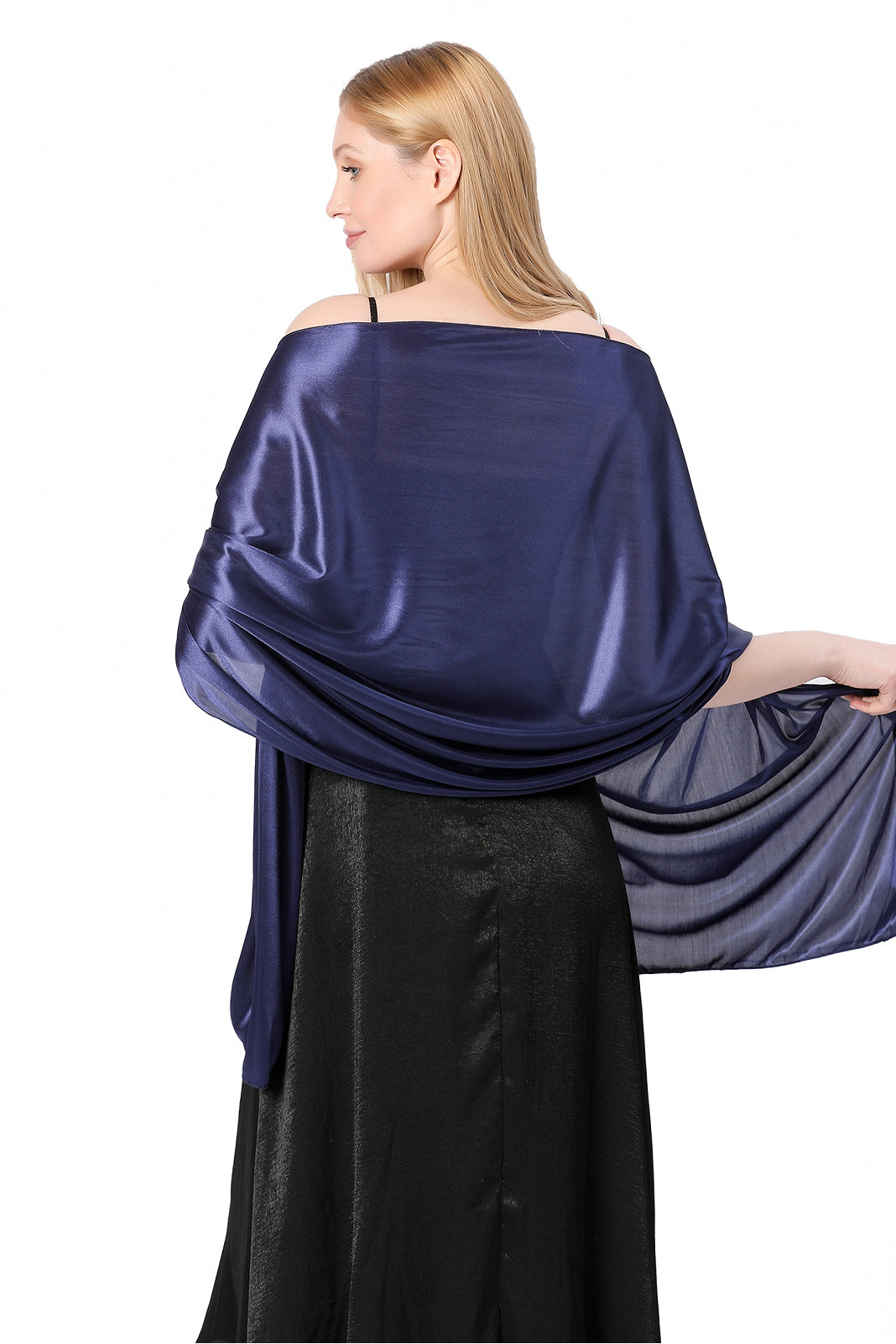 Elastic Silk like Satin Shawl with CJ0099