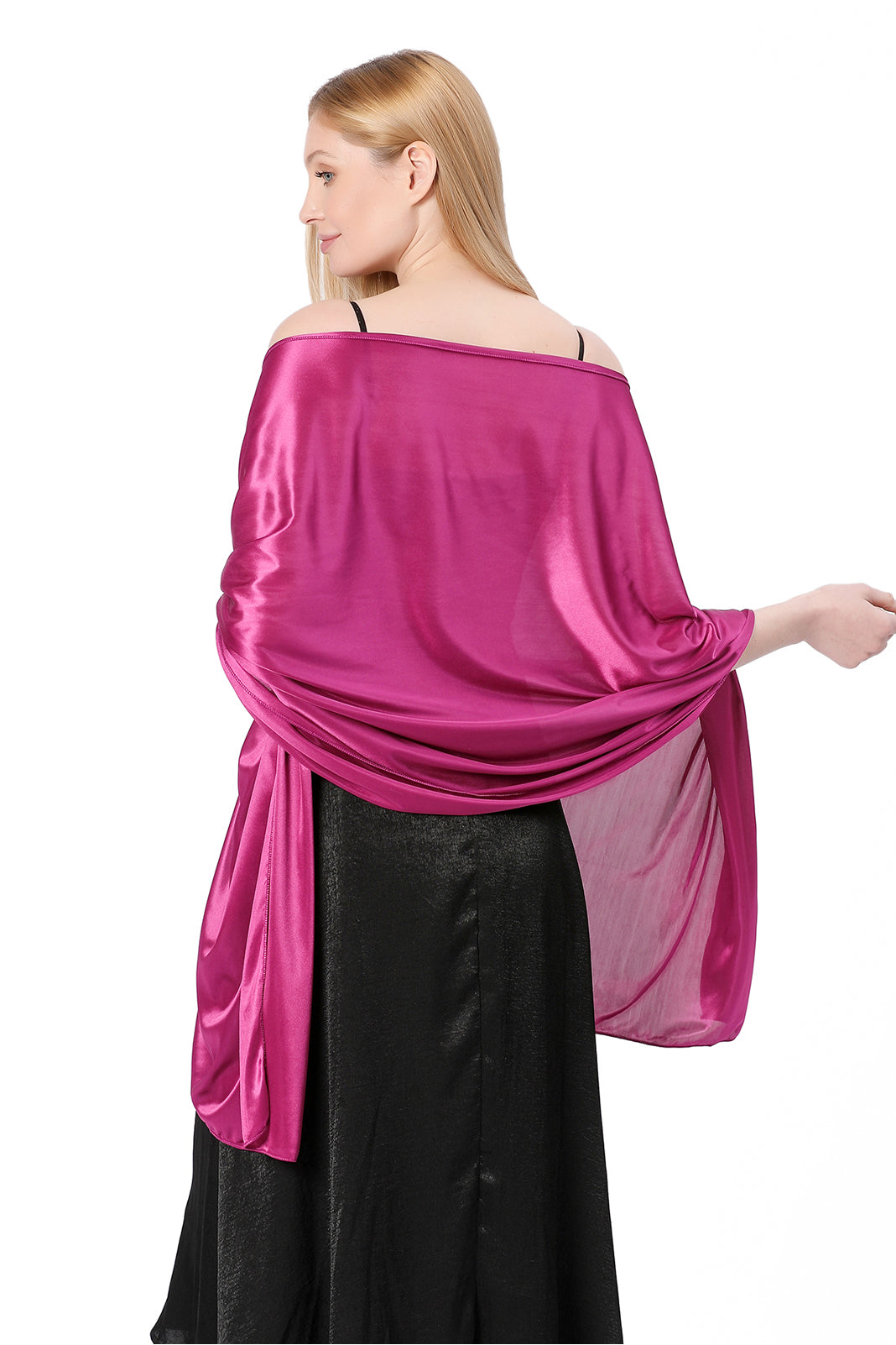 Elastic Silk like Satin Shawl with CJ0099