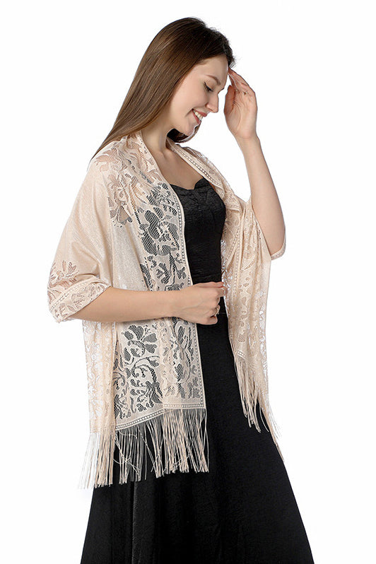 Lace Shawl with Tassels CJ0101