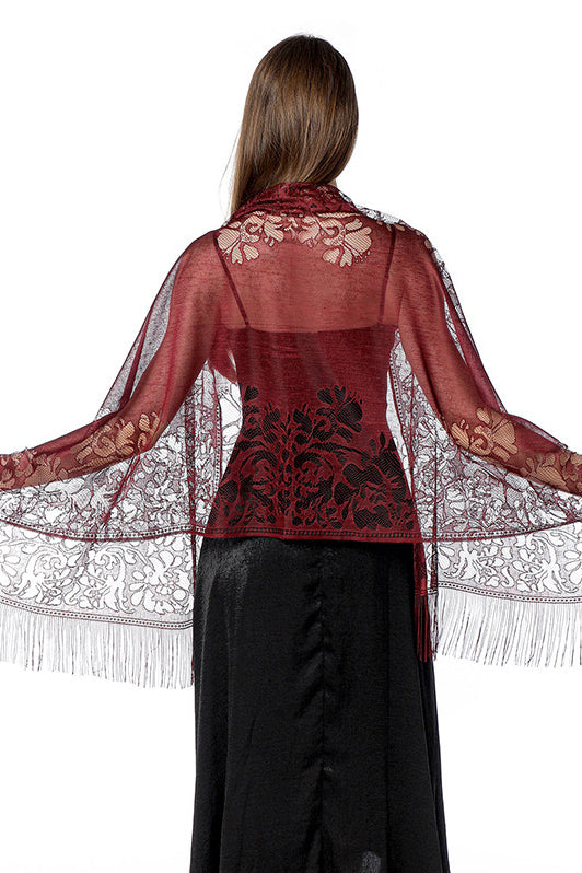 Lace Shawl with Tassels CJ0101