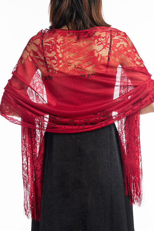 Lace Shawl with Tassels CJ0101