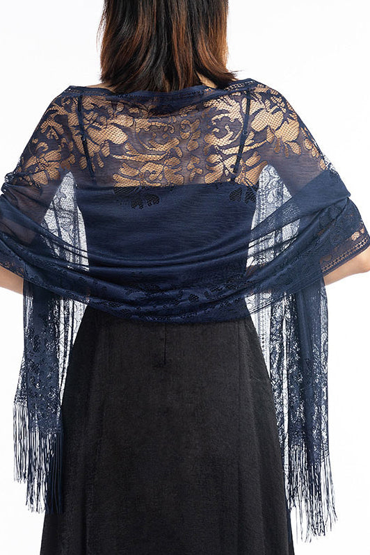 Lace Shawl with Tassels CJ0101