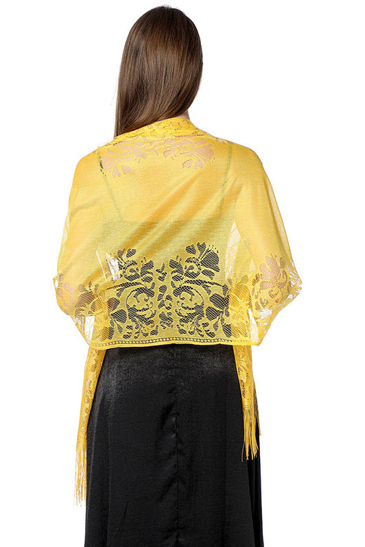 Lace Shawl with Tassels CJ0101