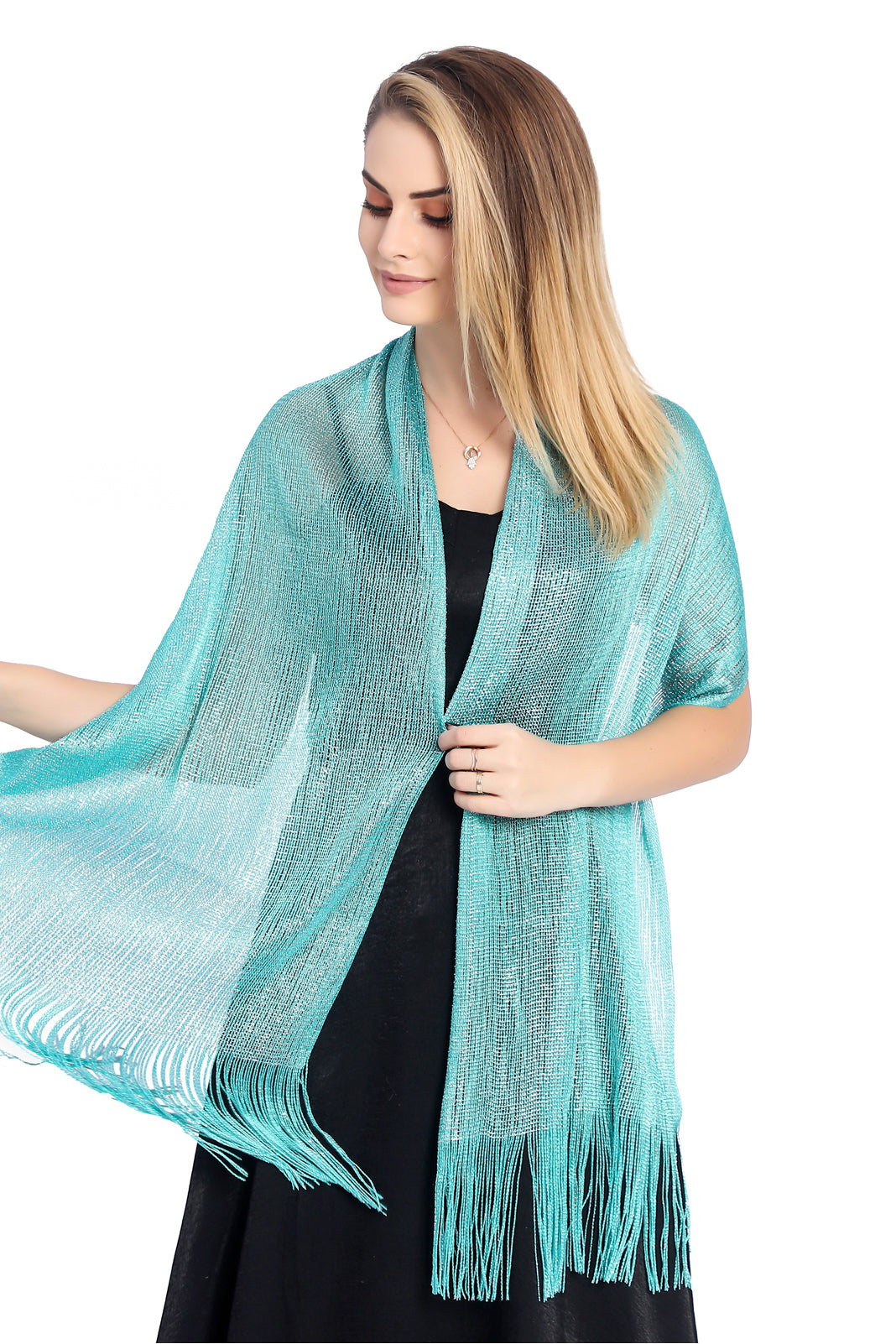 Polyester Shawl with Tassels CJ0102