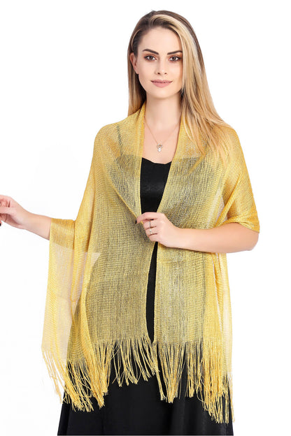 Polyester Shawl with Tassels CJ0102