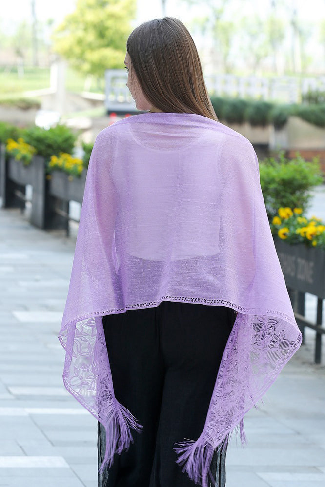 Lace Shawl with Tassels CJ0107