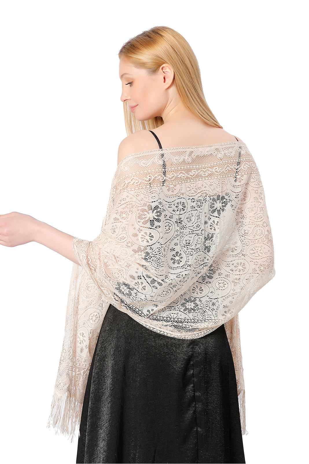 Lace Shawl with Tassels CJ0110