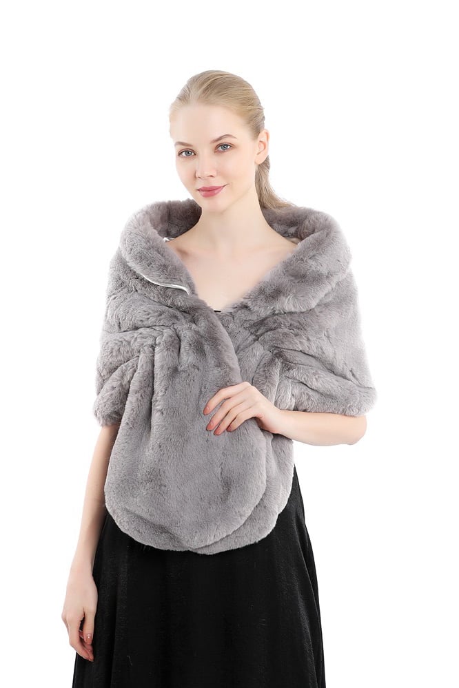 Faux Fur Shawl with CJ0123