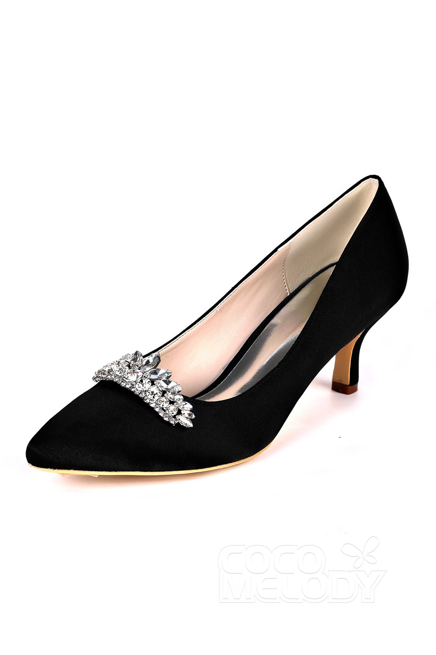 Low Heel Silk-Like Pointed Toe Wedding shoes CK0072