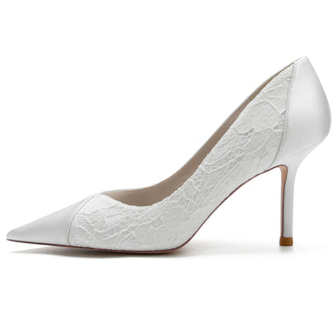 Stiletto Heel 8.5cm Silk-Like Lace Shoes CK0144