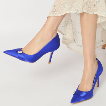 Stiletto Heel 8.5cm Silk-Like Shoes CK0152