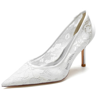 Stiletto Heel 8.5cm Silk-Like Lace Shoes CK0157