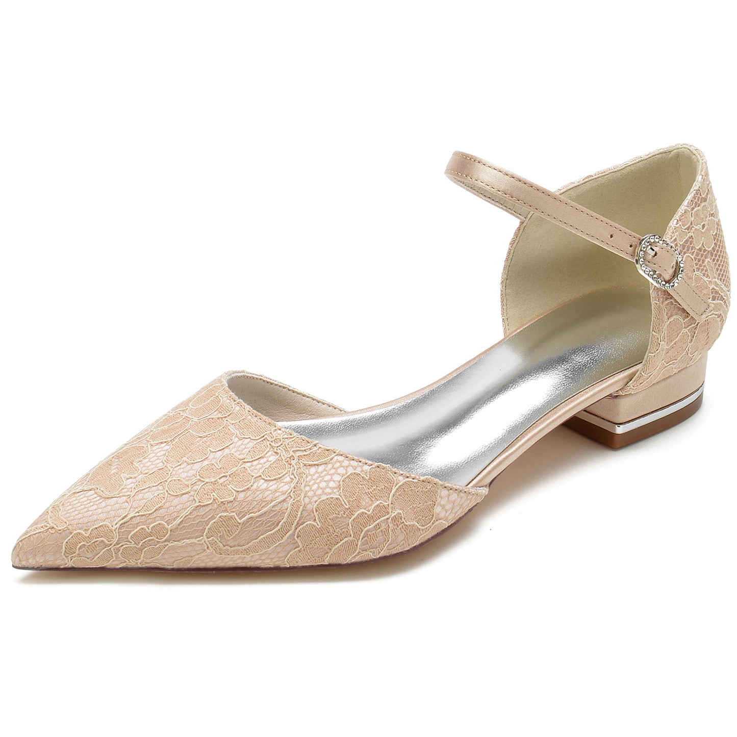 Flat Heel 2.5cm Silk-Like Lace Shoes CK0265