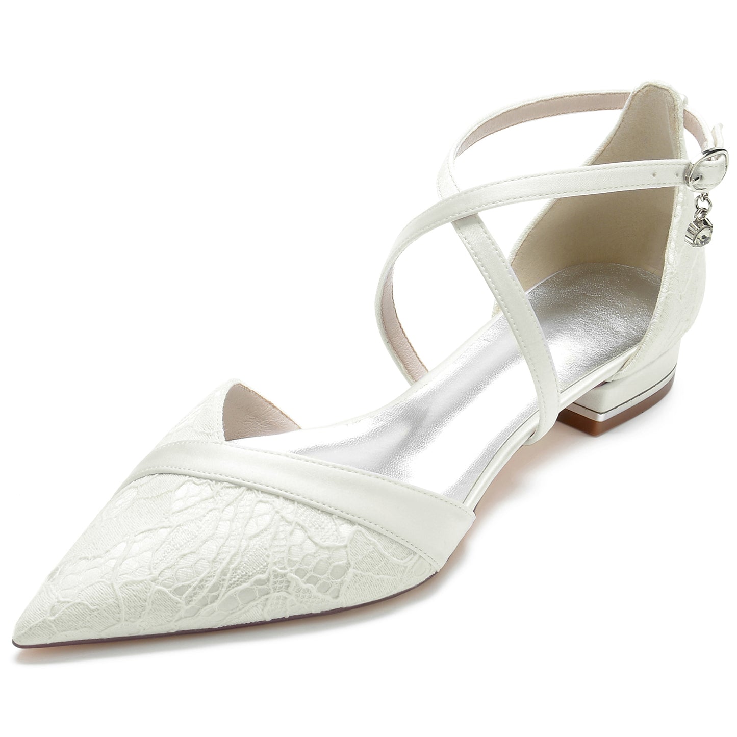 Flat Heel 2.5cm Silk-Like Lace Shoes CK0274