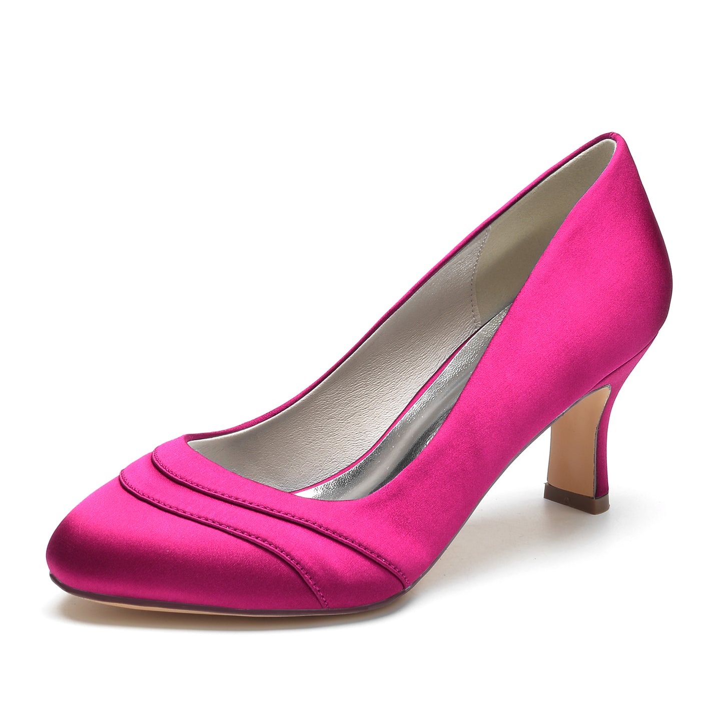 Chunky Heel 6.5cm Silk-Like Shoes CK0291