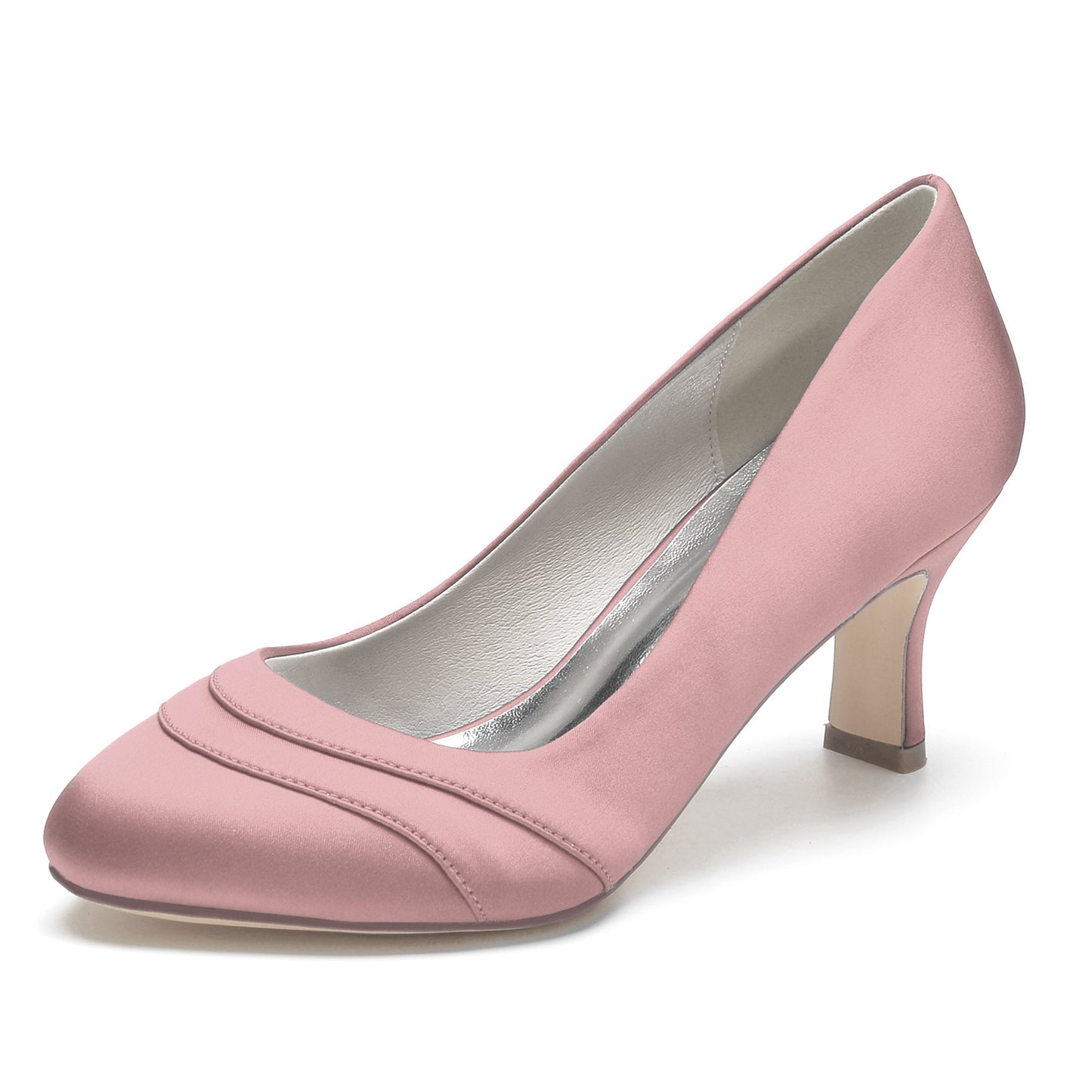 Chunky Heel 6.5cm Silk-Like Shoes CK0291