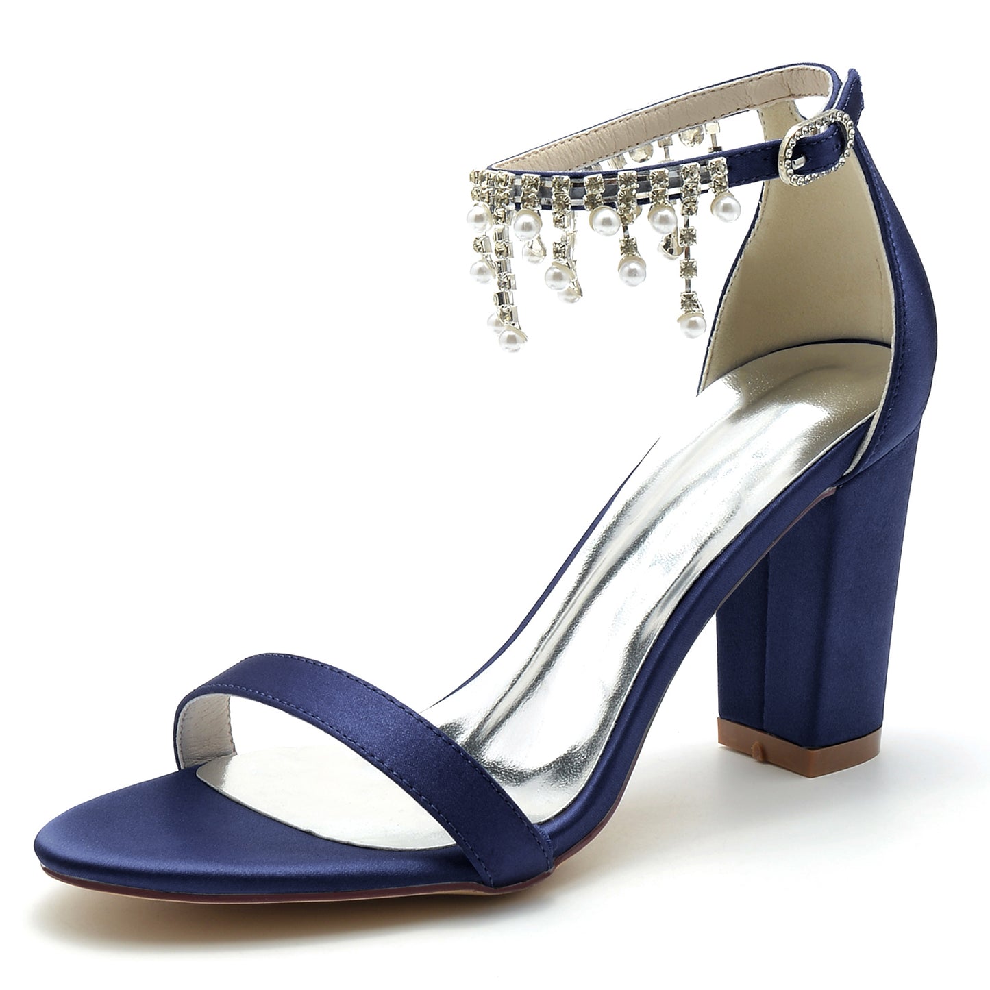 Silver Block Heel Sandals CK0297