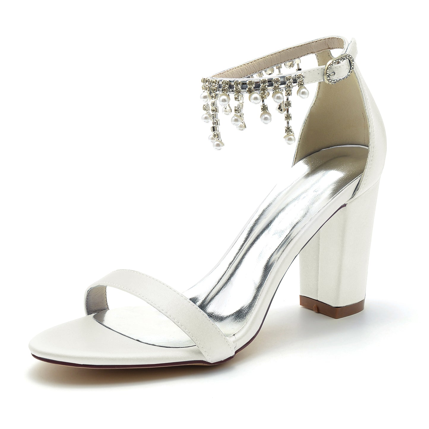 Silver Block Heel Sandals CK0297