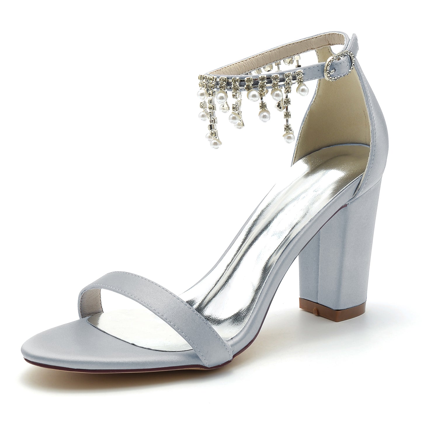 Silver Block Heel Sandals CK0297