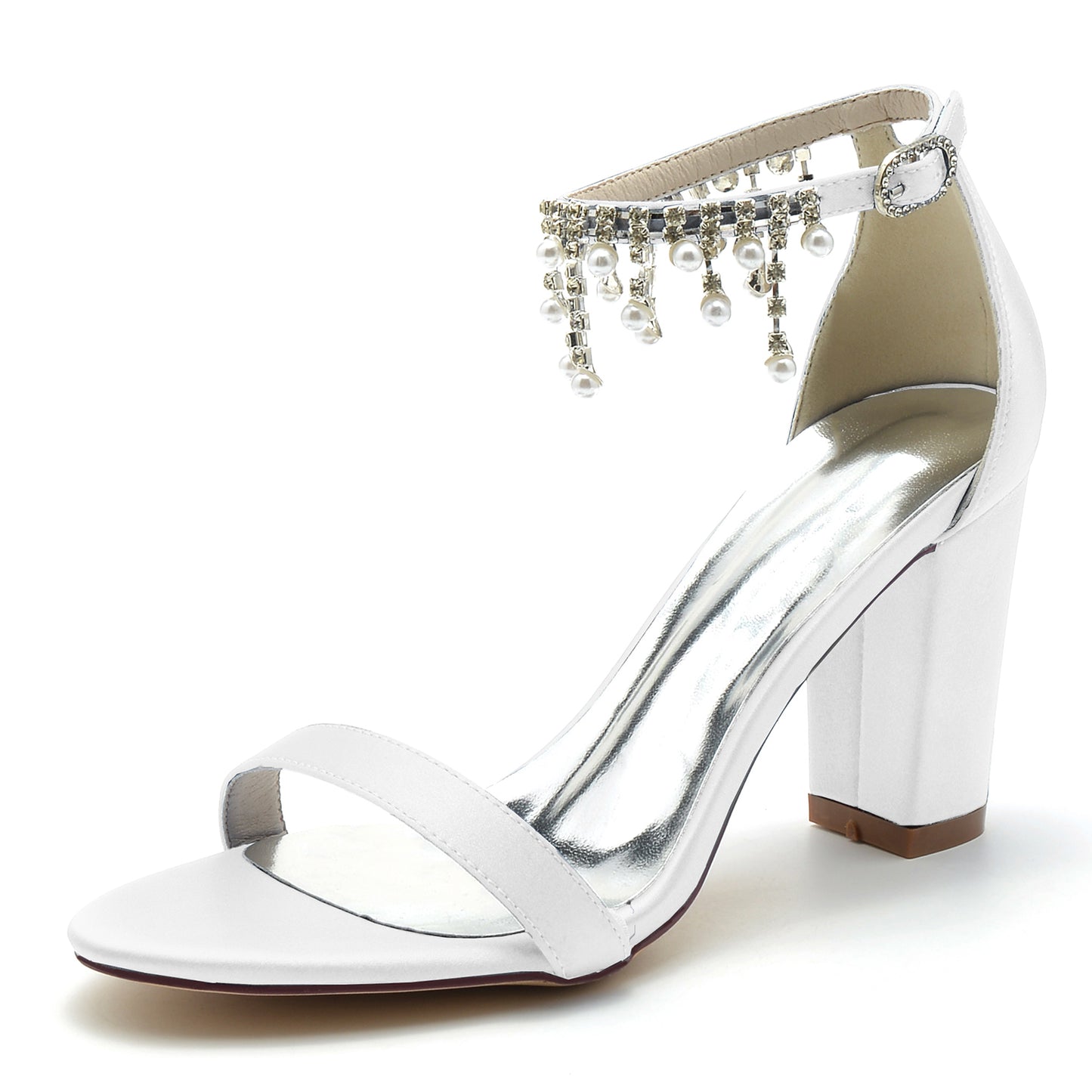 Silver Block Heel Sandals CK0297