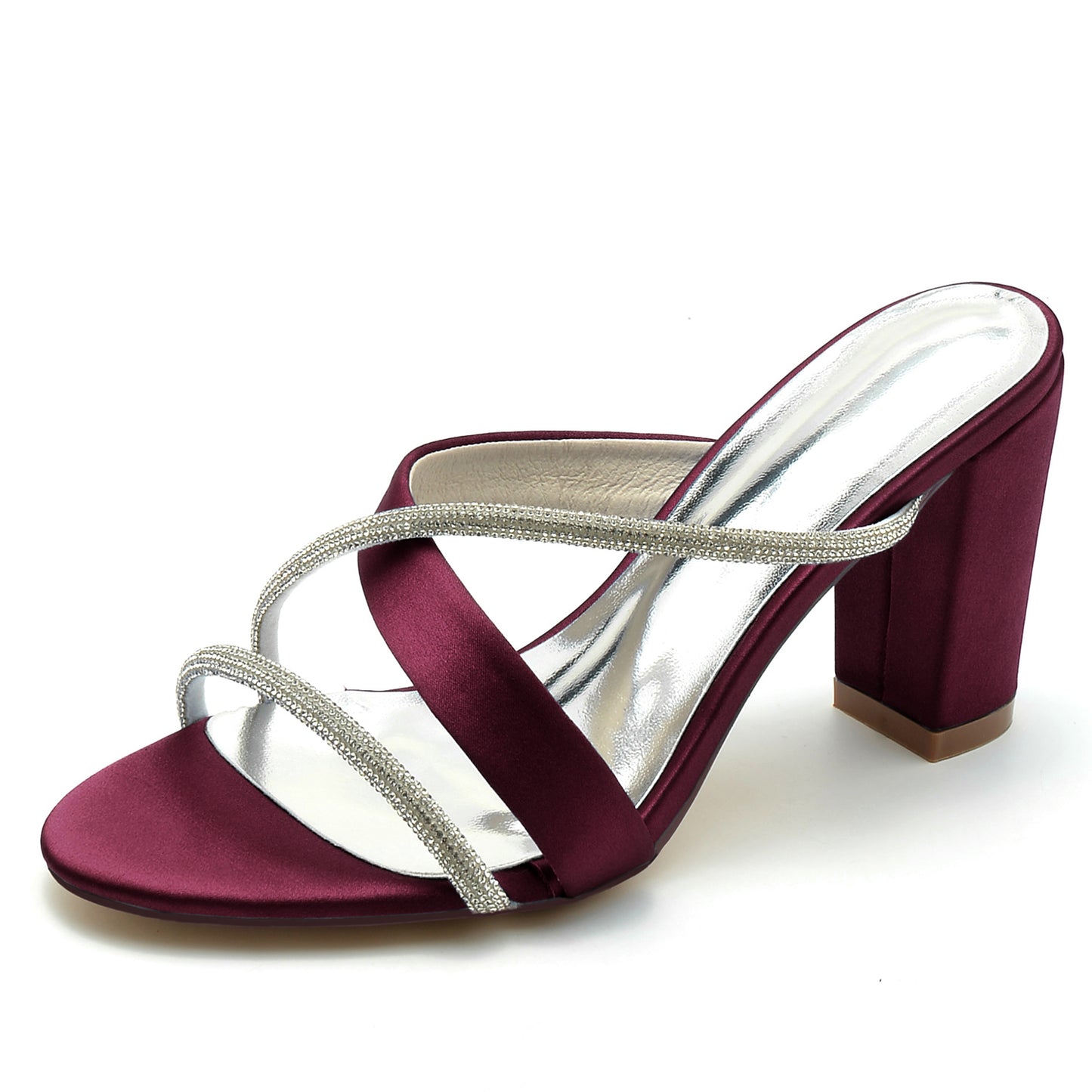 Chunky Heel 8.5cm Silk-Like Shoes CK0311