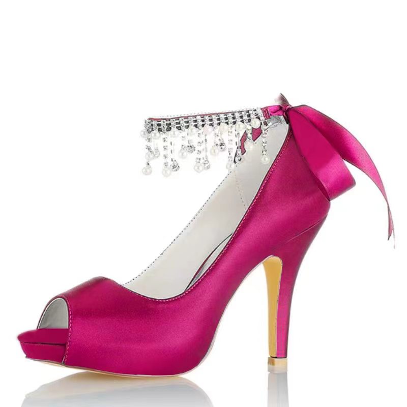 Stiletto Heel 10cm Silk-Like Shoes CK0349