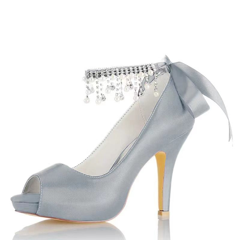 Stiletto Heel 10cm Silk-Like Shoes CK0349