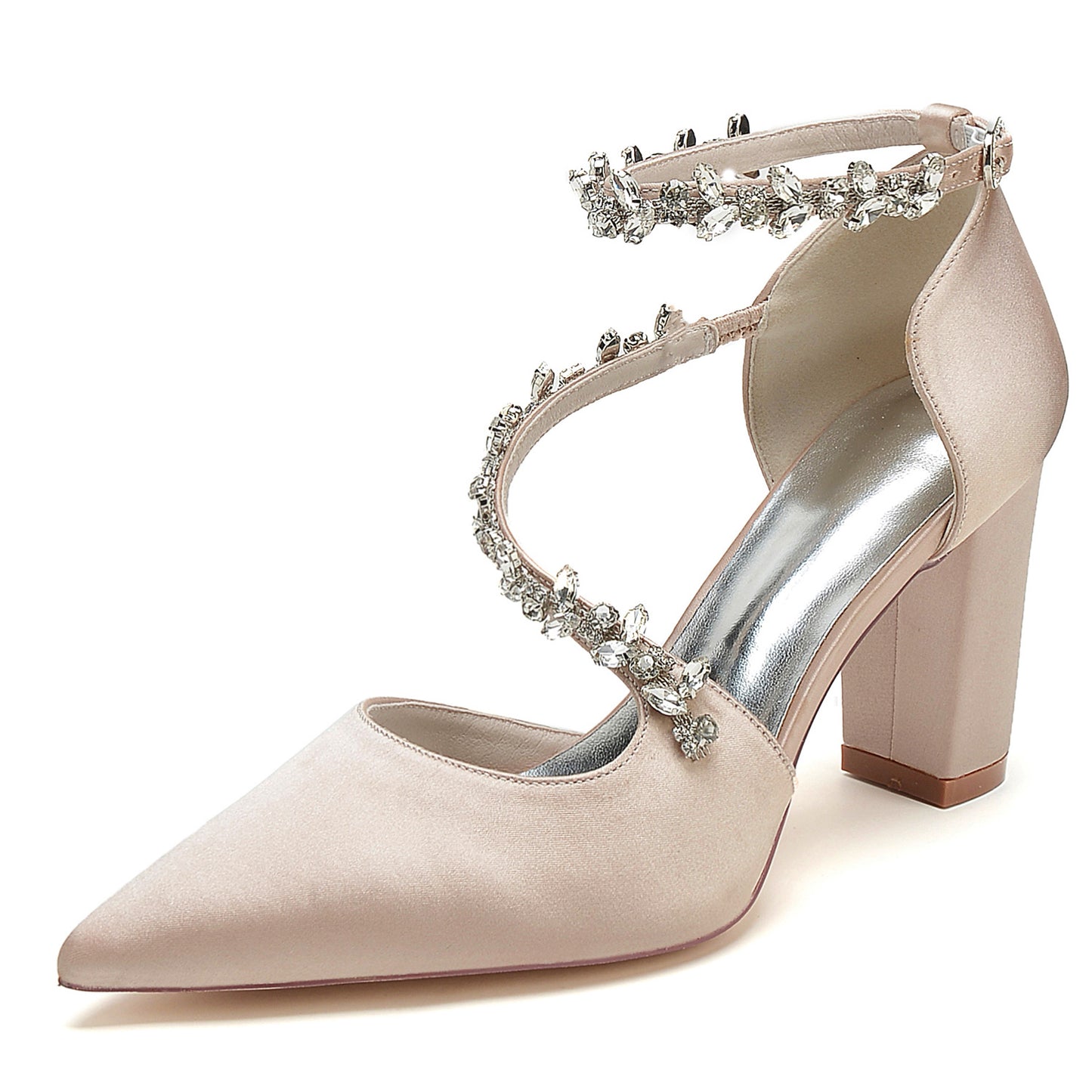 Chunky Heel 8.5cm Silk-Like Shoes CK0402