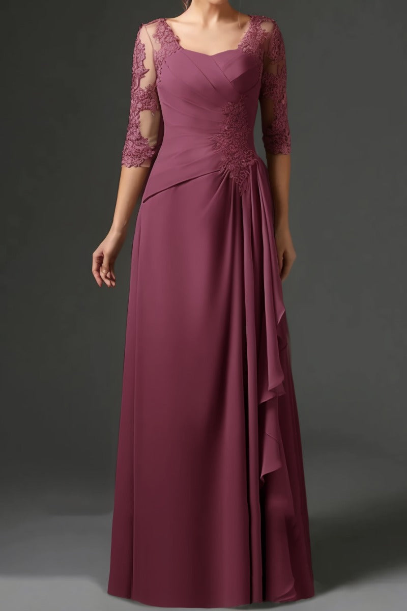 Sheath-Column Floor Length Chiffon Mother Dress CM0075