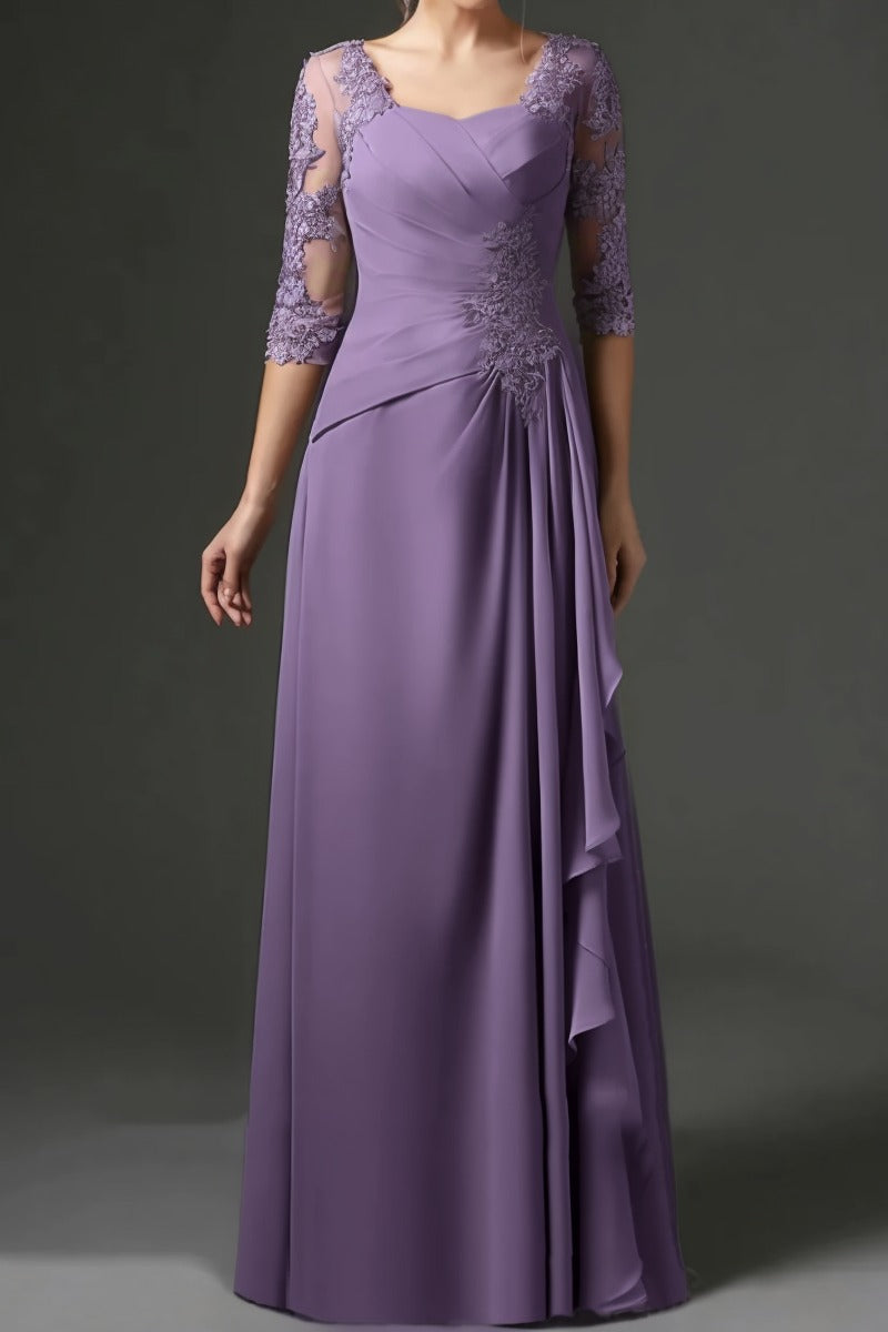 Sheath-Column Floor Length Chiffon Mother Dress CM0075