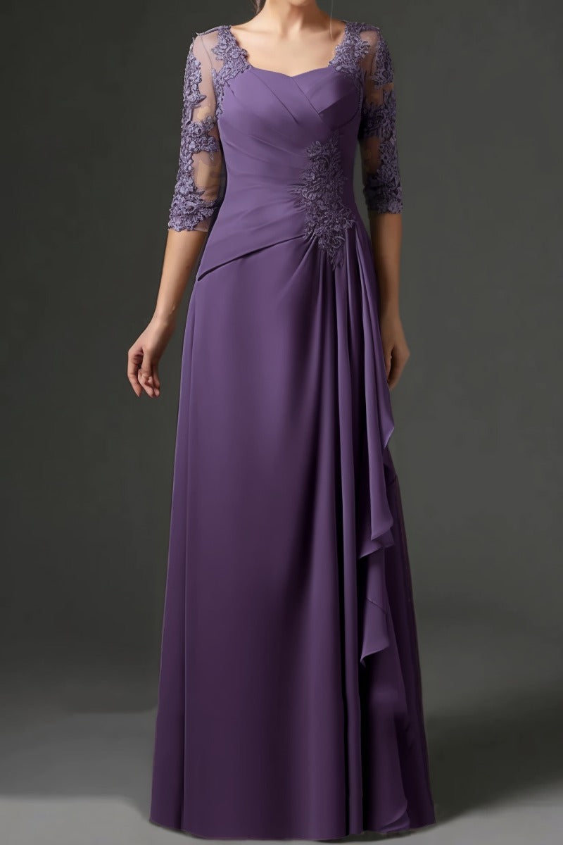 Sheath-Column Floor Length Chiffon Mother Dress CM0075