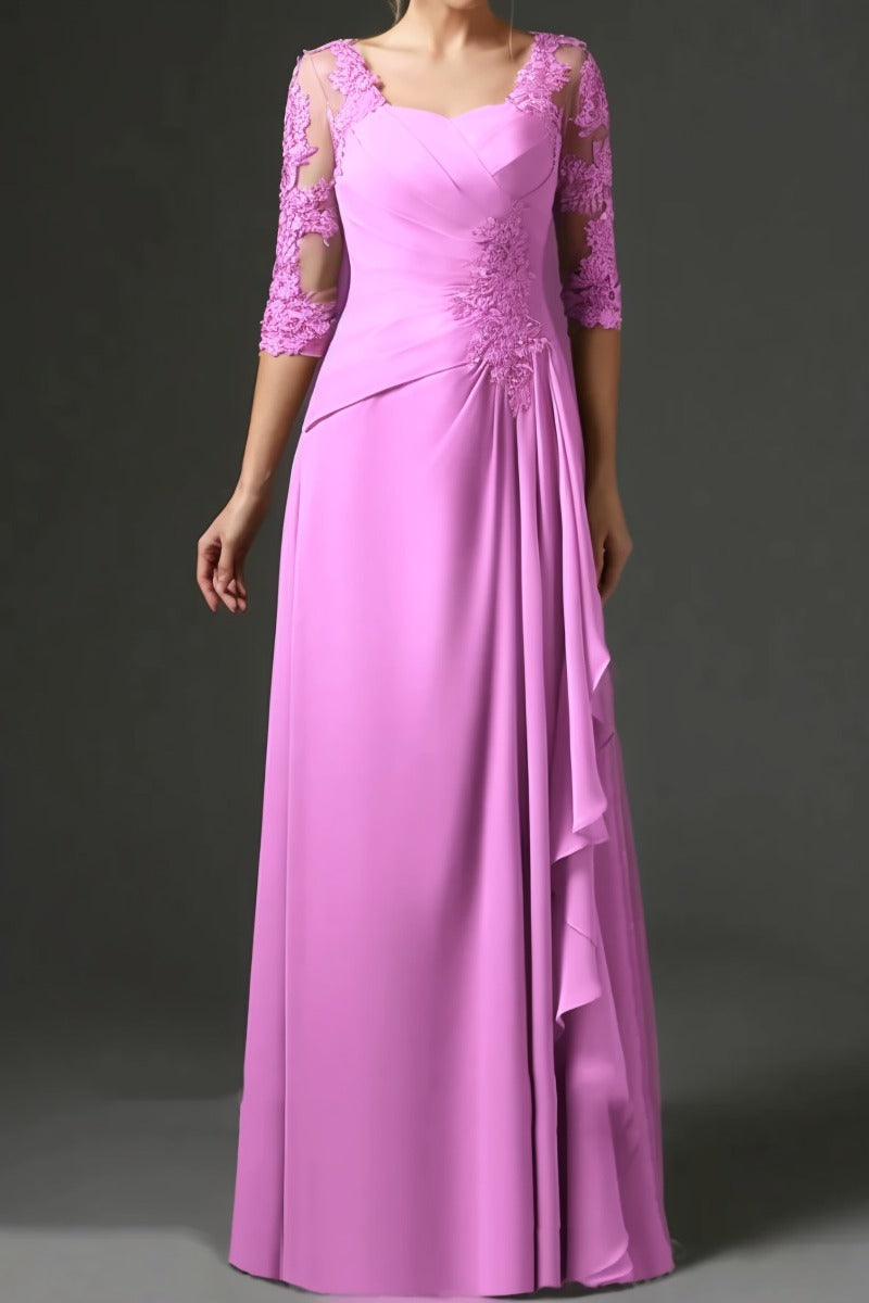 Sheath-Column Floor Length Chiffon Mother Dress CM0075