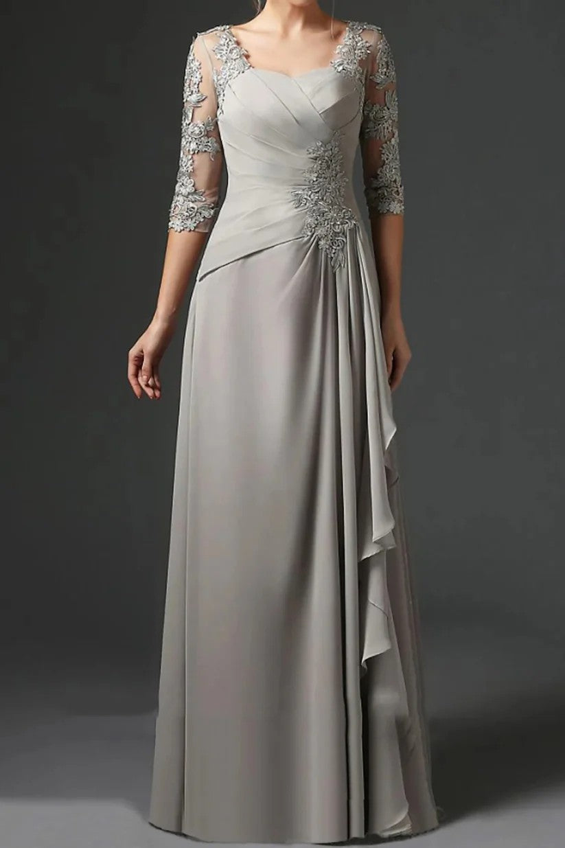 Sheath-Column Floor Length Chiffon Mother Dress CM0075