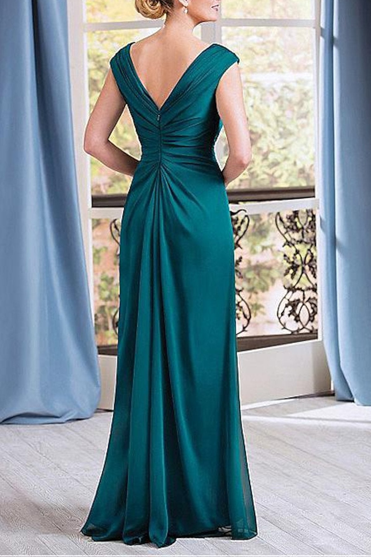 A-Line Floor Length Chiffon Dress CM0076