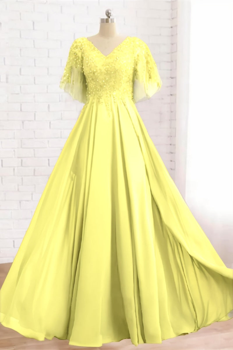 A-Line Floor Length Chiffon Mother Dress CM0079