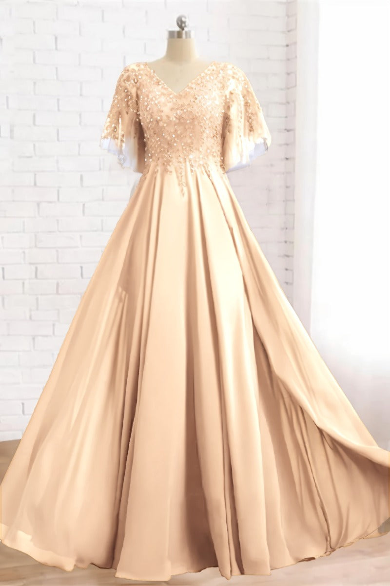 A-Line Floor Length Chiffon Mother Dress CM0079