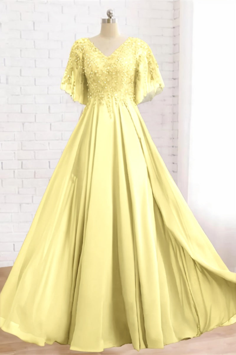 A-Line Floor Length Chiffon Mother Dress CM0079